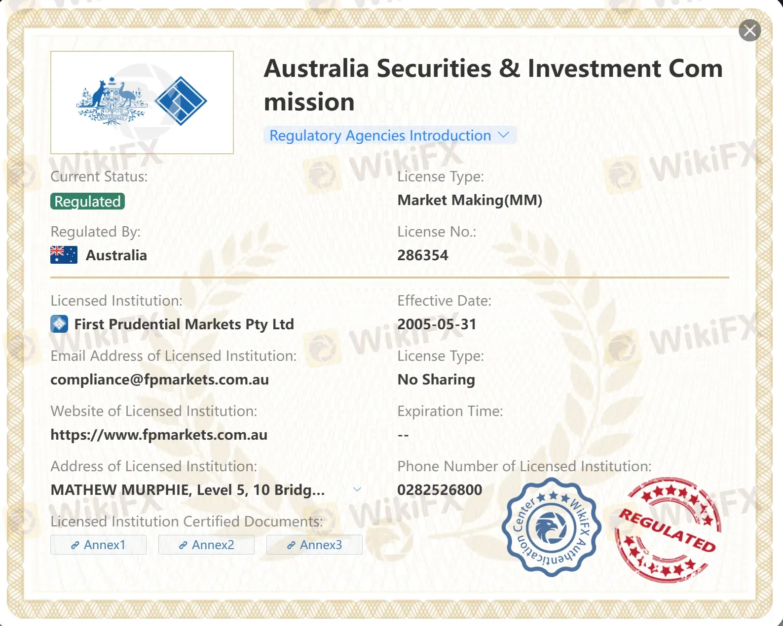 Regulated by ASIC Regulated by ASIC