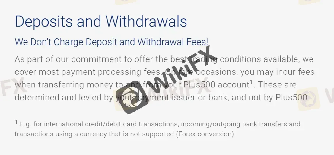Deposits and withdrawals