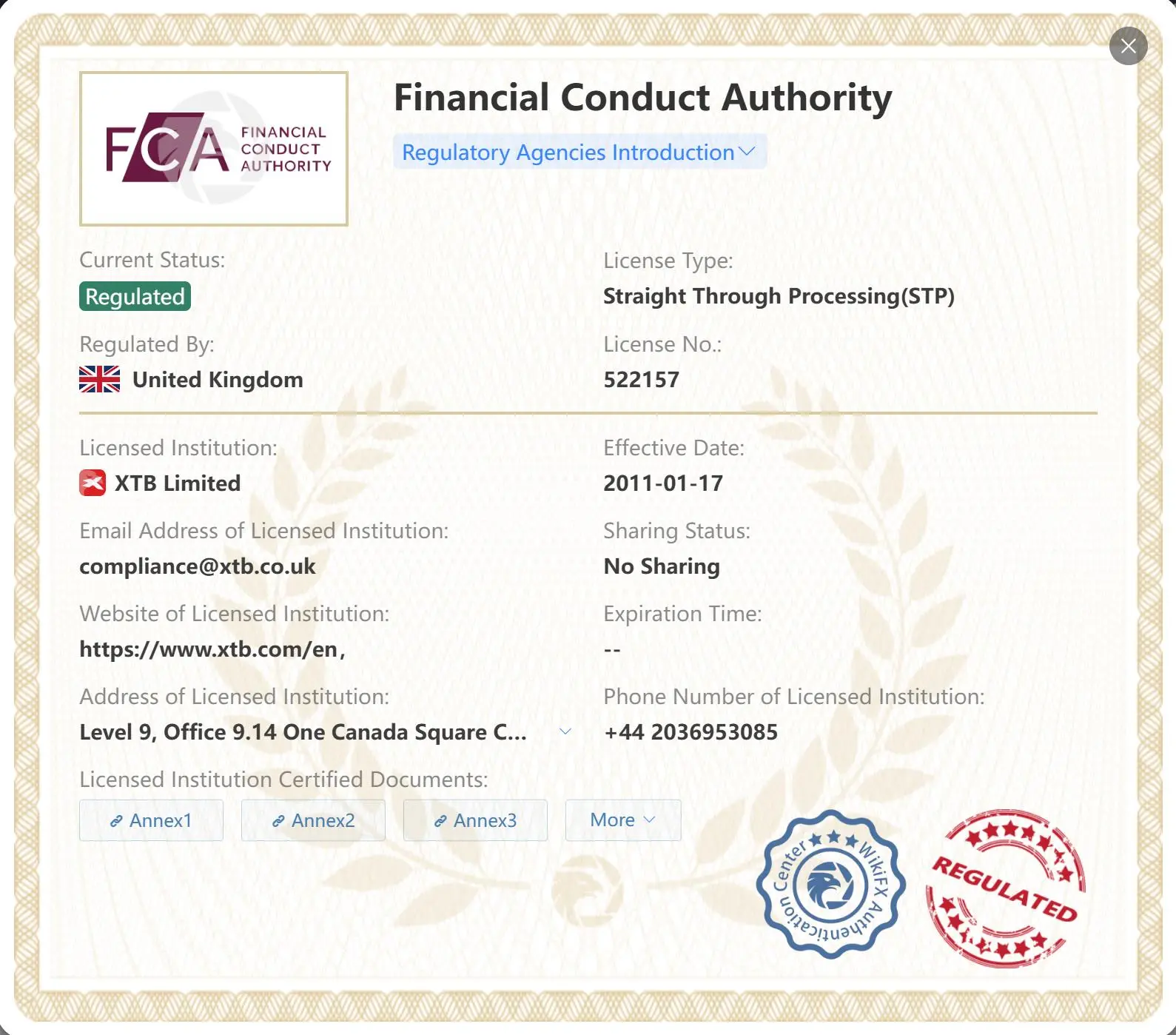 Regulated by FCA