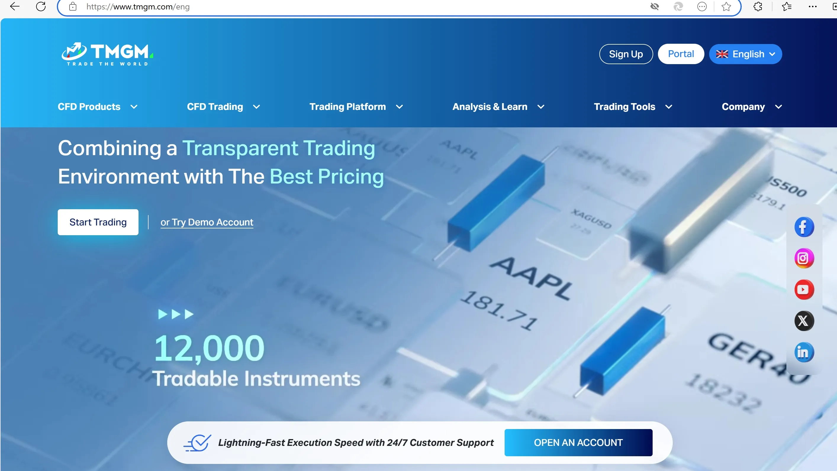 TMGM's homepage