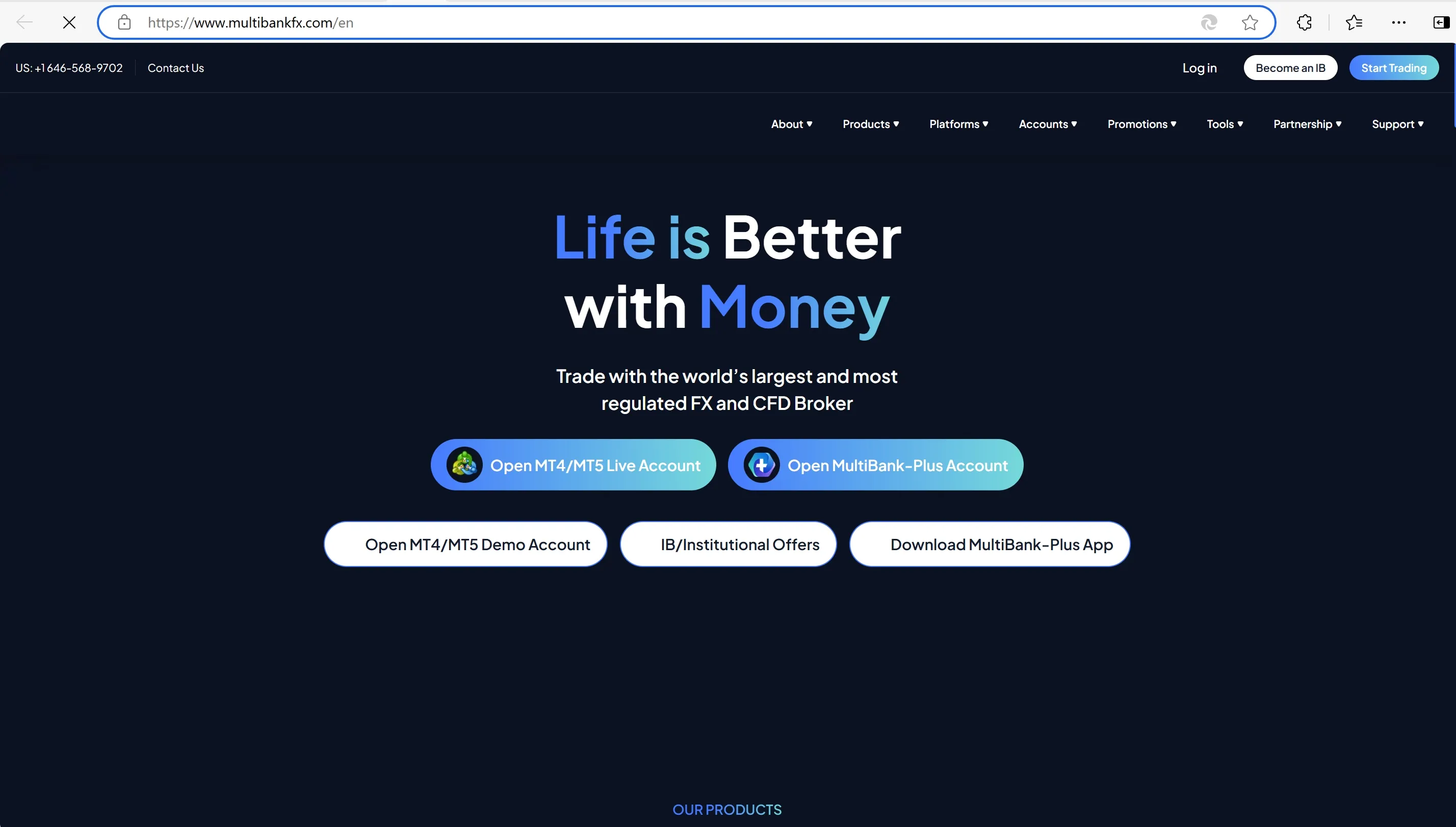 MultiBank Group's homepage
