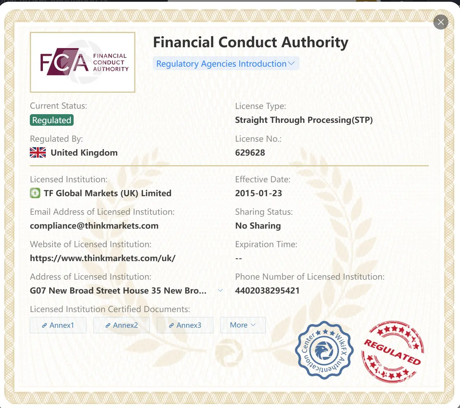 Regulated by FCA