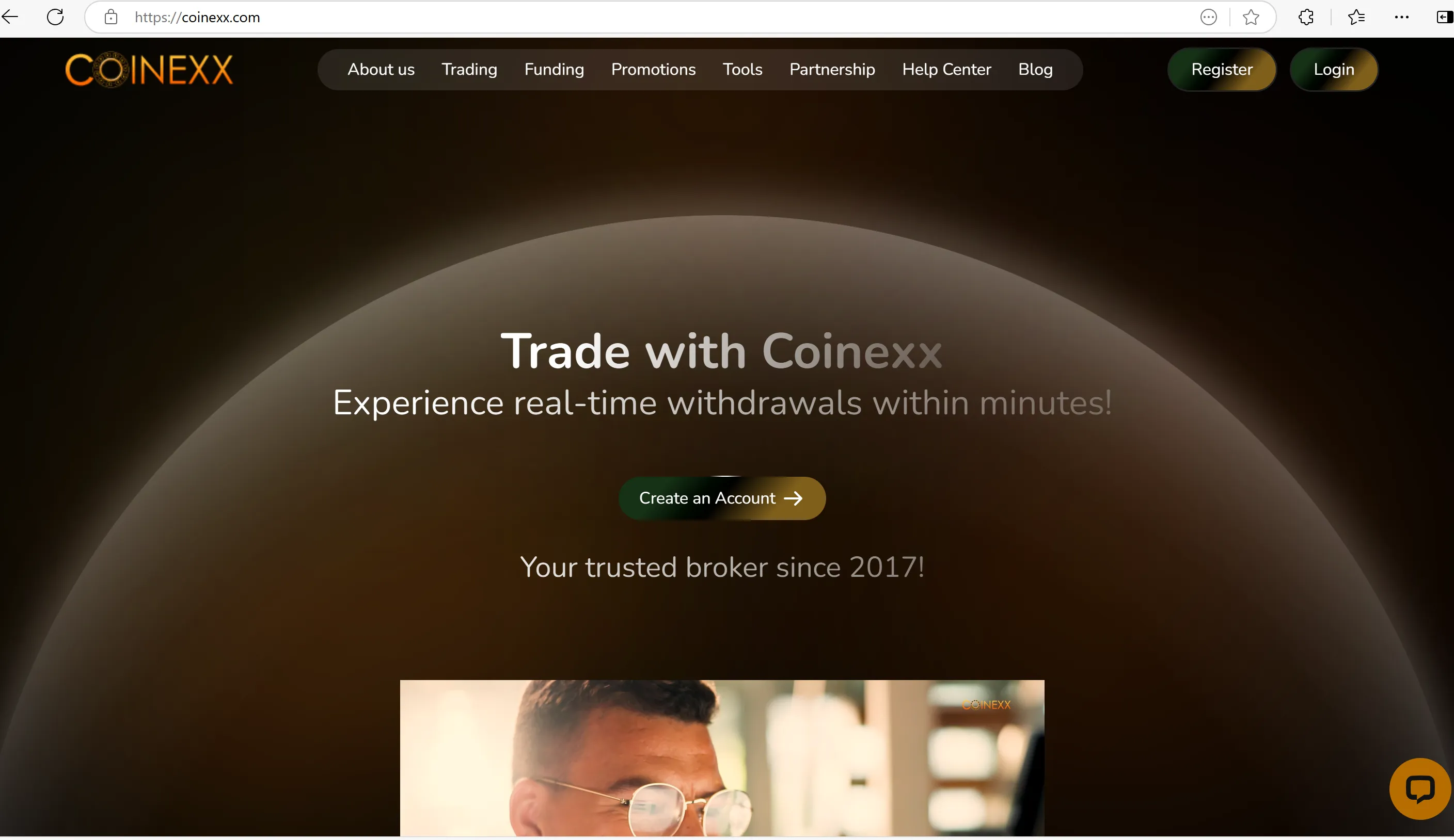 COINEXX's homepage