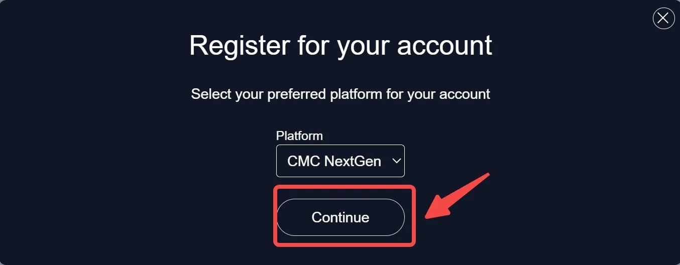 Click the Continue button Click the Continue button