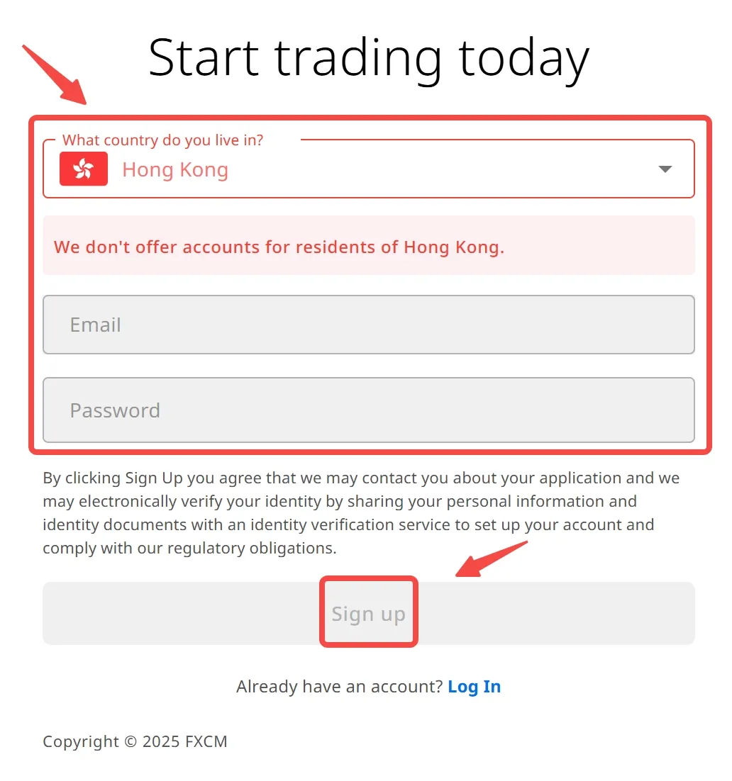 Fill in required info