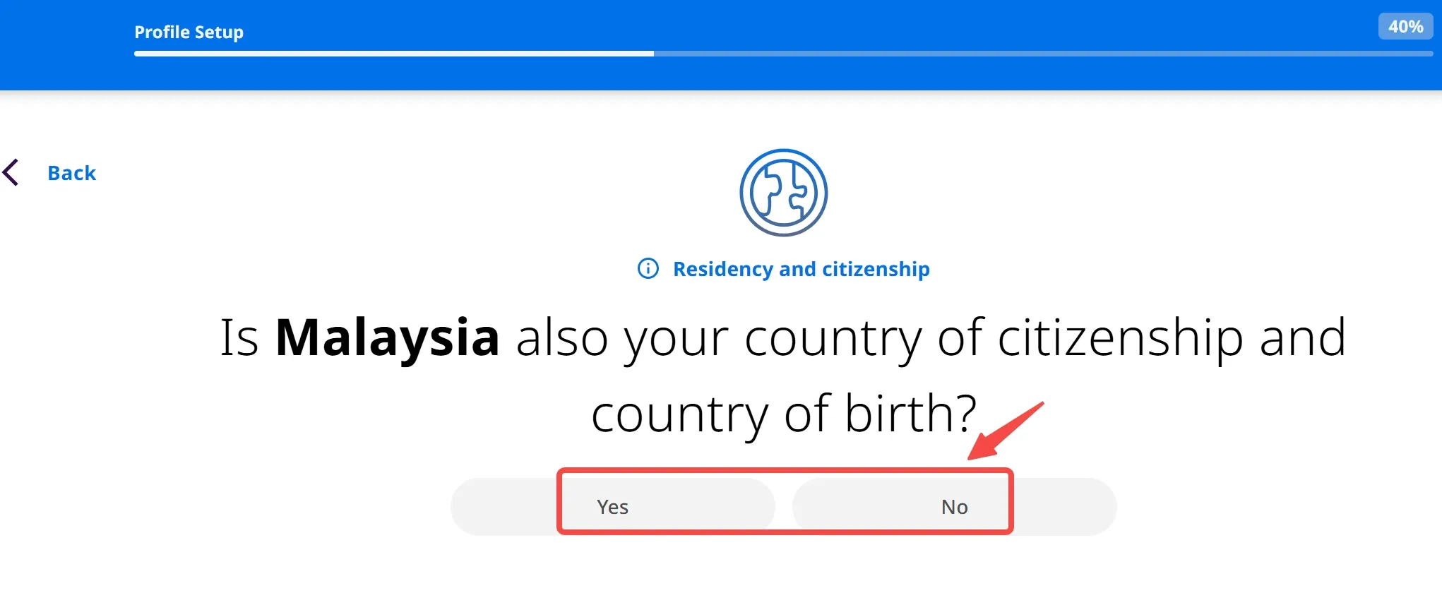 Check your country of citizenship and country of birth