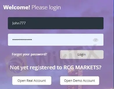RCG Markets 登录 RCG Markets 登录