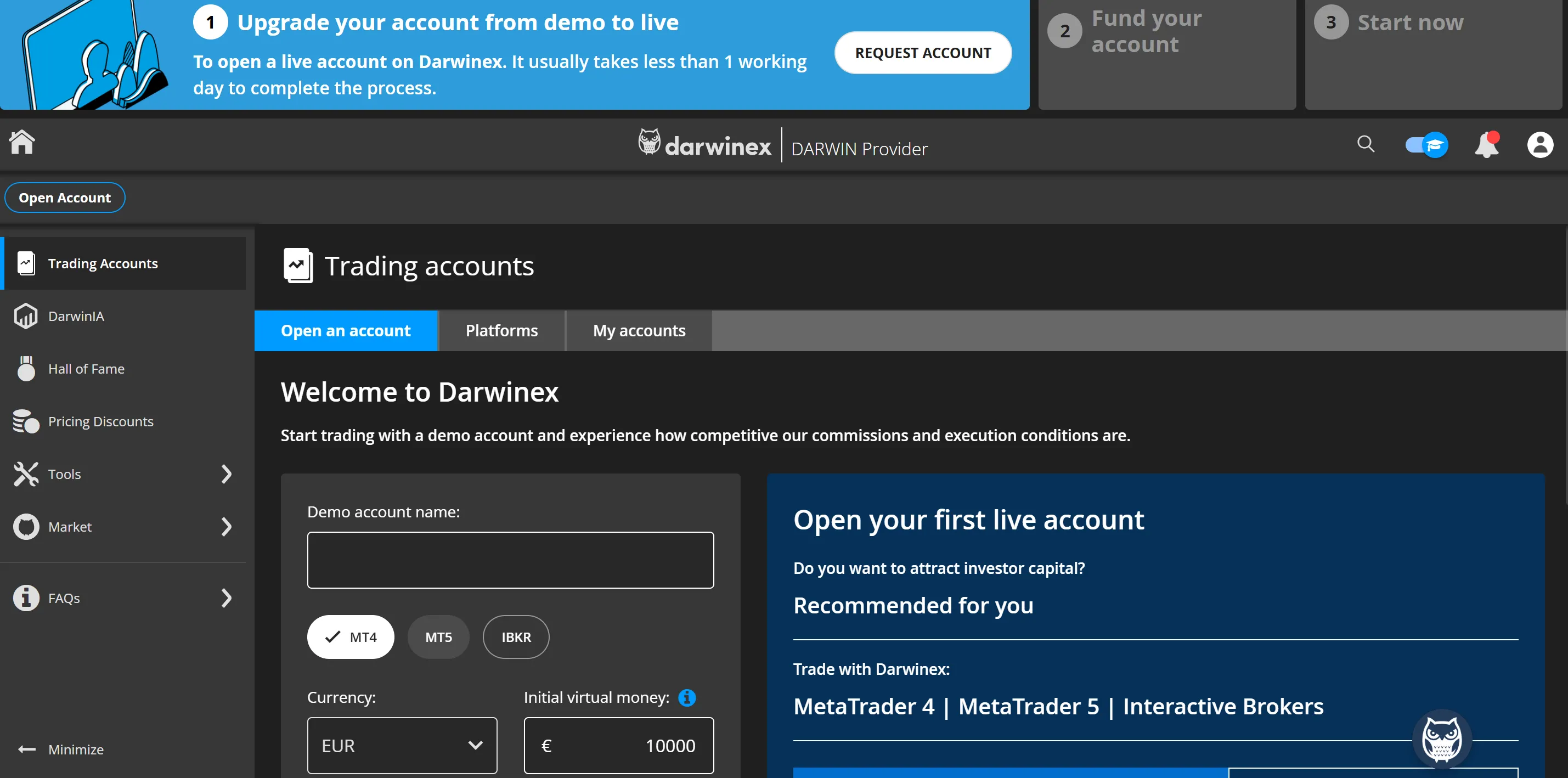 Darwinex account Darwinex account