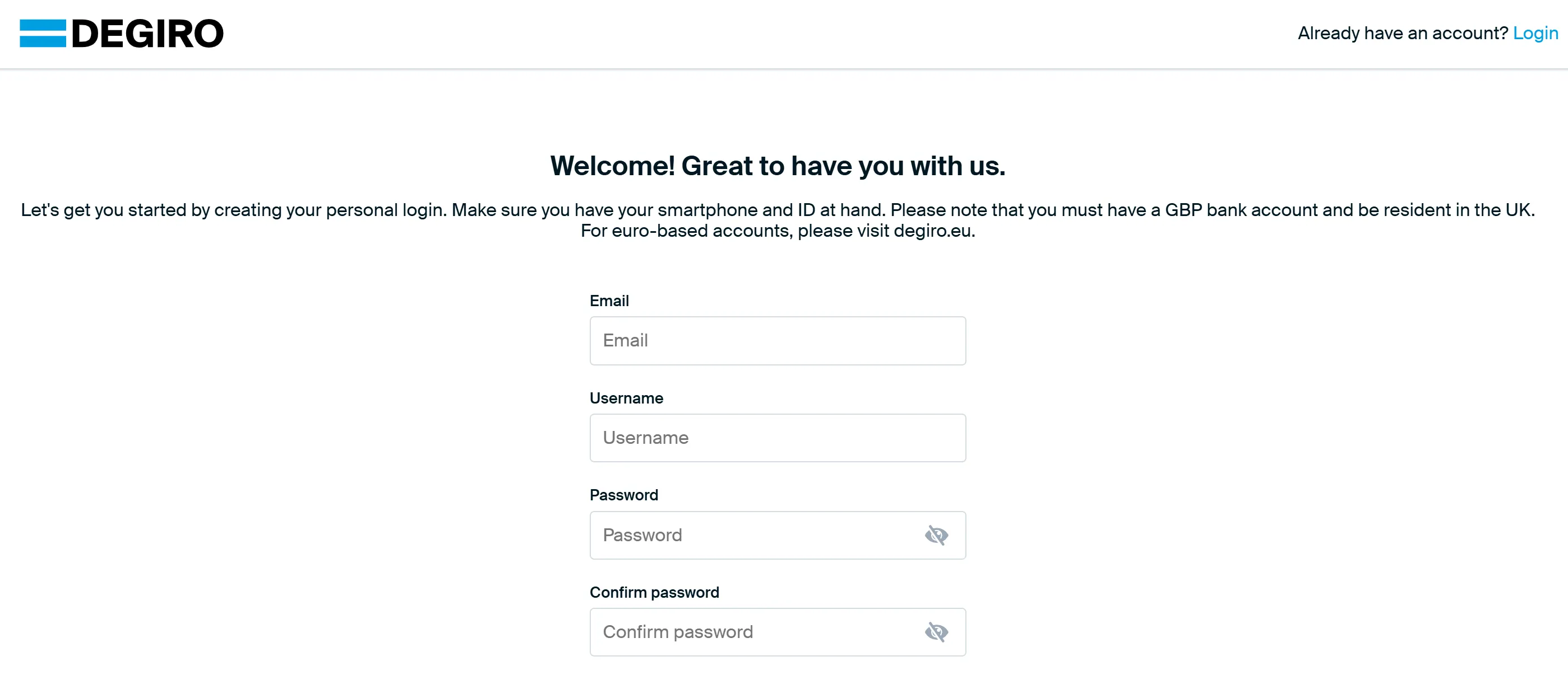 open an account with Degiro open an account with Degiro