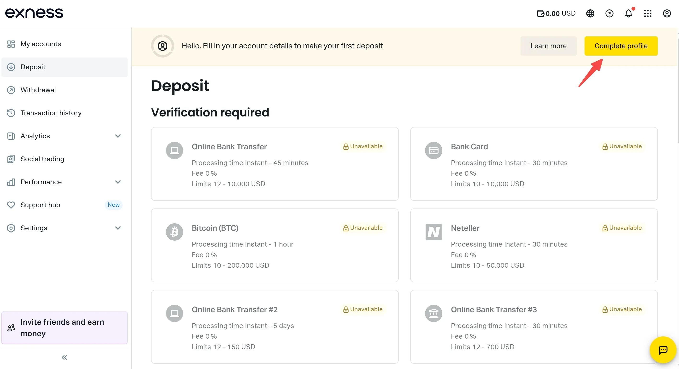 Live account interface Live account interface