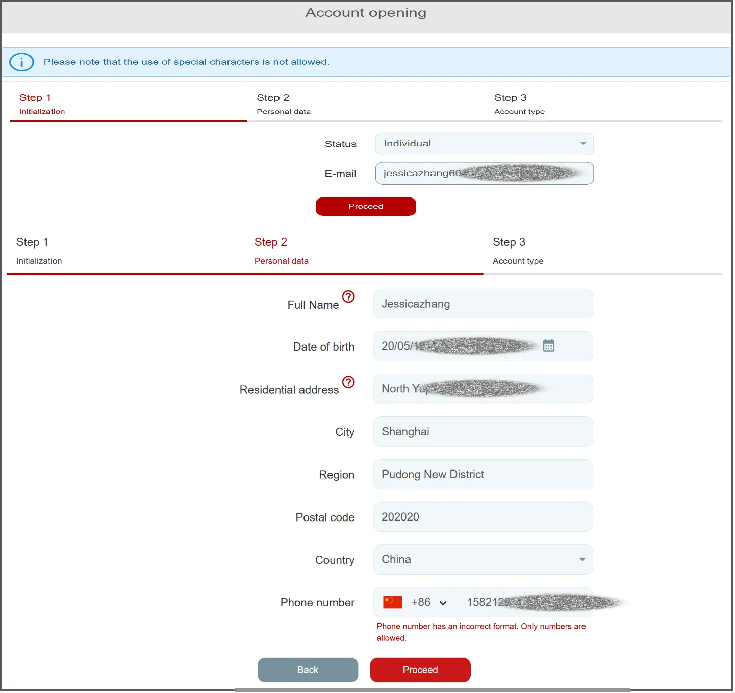Provide your personal data Provide your personal data