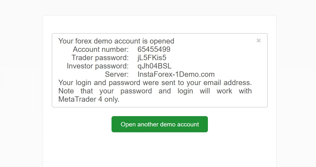 You will receive a demo account number and trader password You will receive a demo account number and trader password