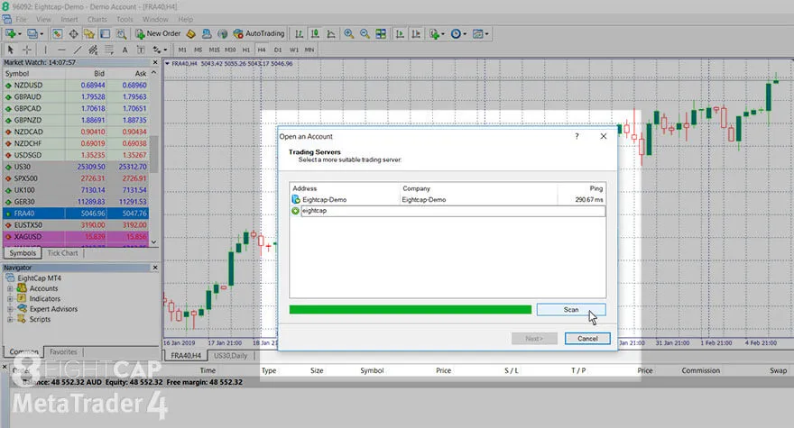open a live account with eightcap