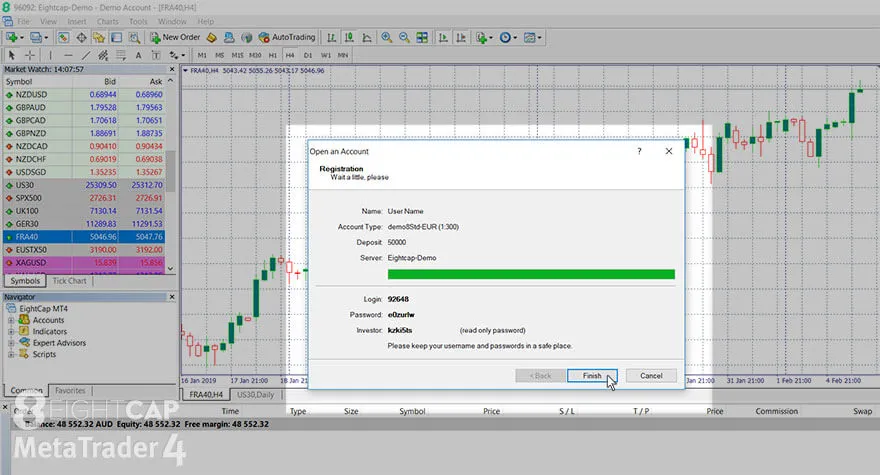 open a live account with eightcap
