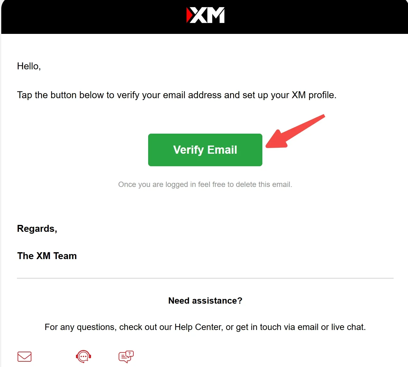 Click the 'Verify Email' button Click the 'Verify Email' button