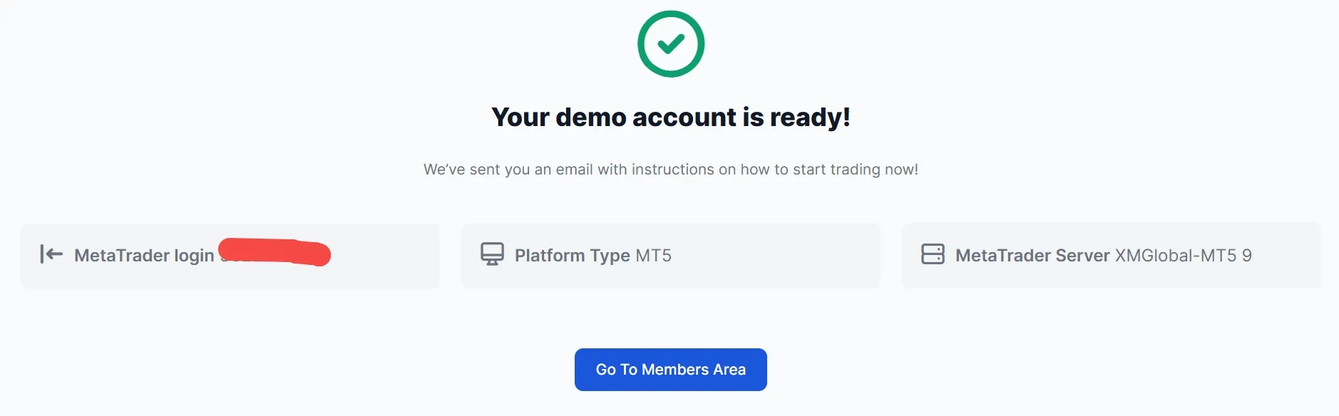 Create a password for your trading account Create a password for your trading account