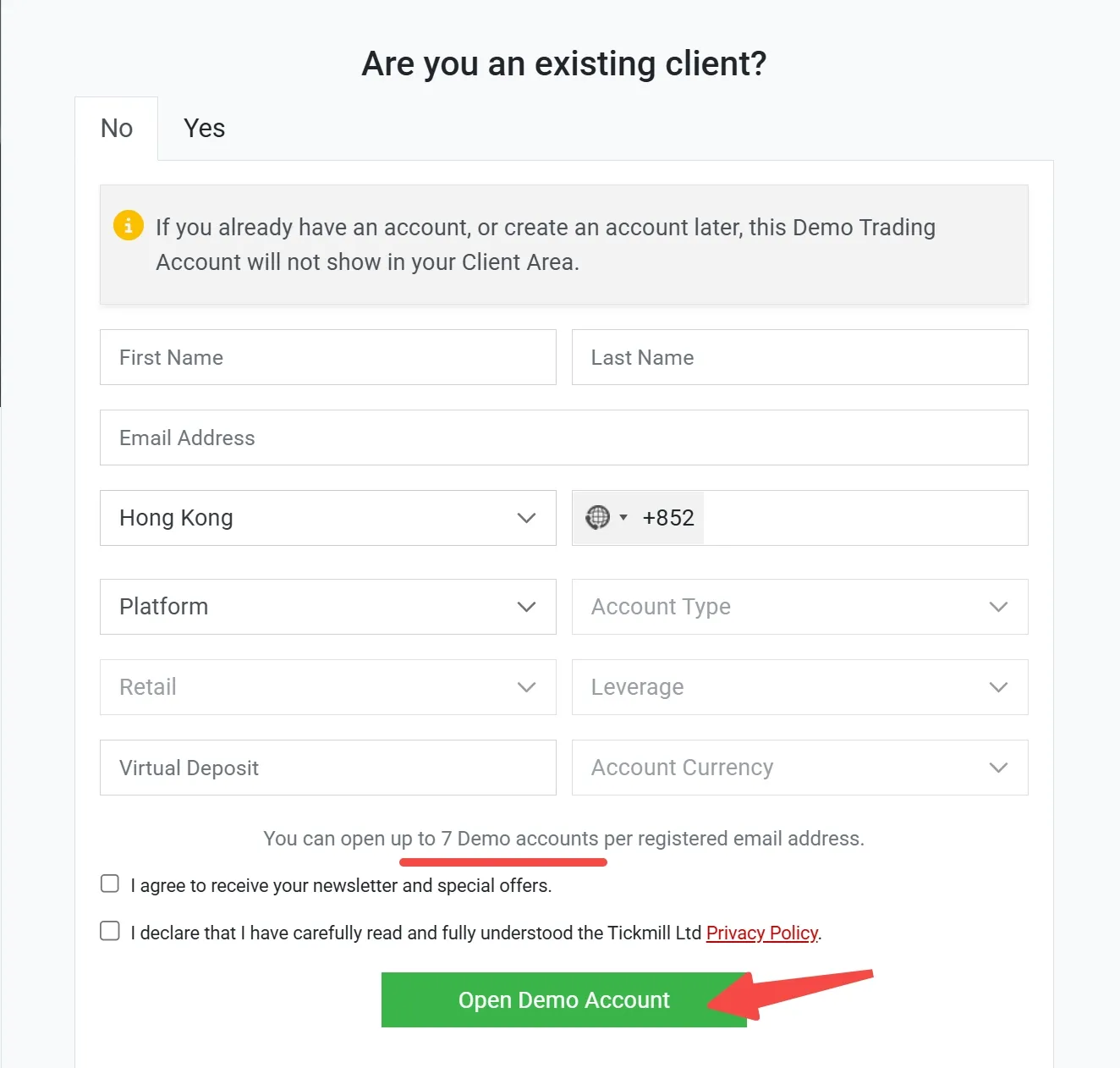 Fill in the required information