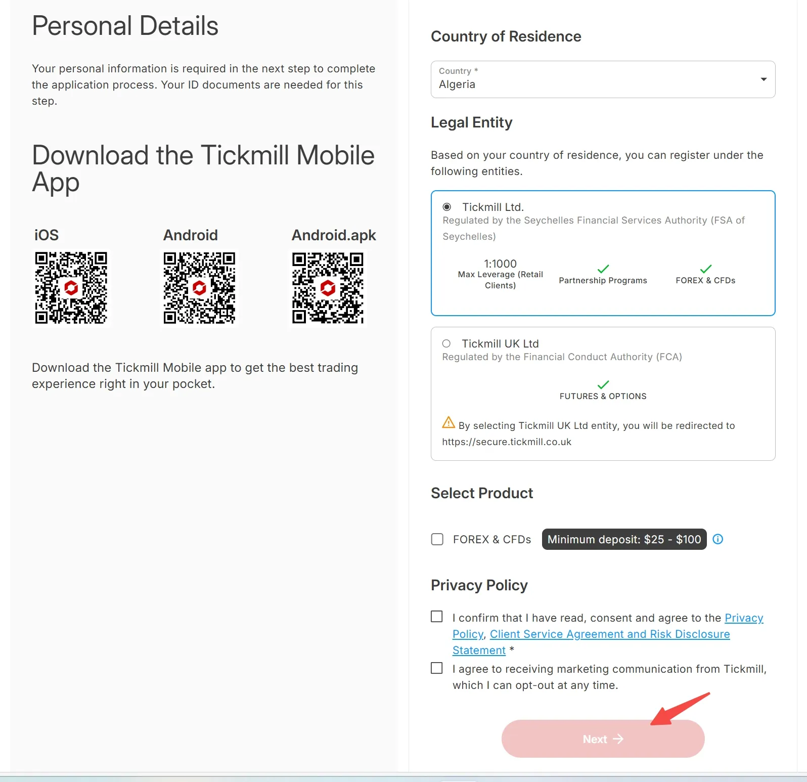 Fill in personal details 2