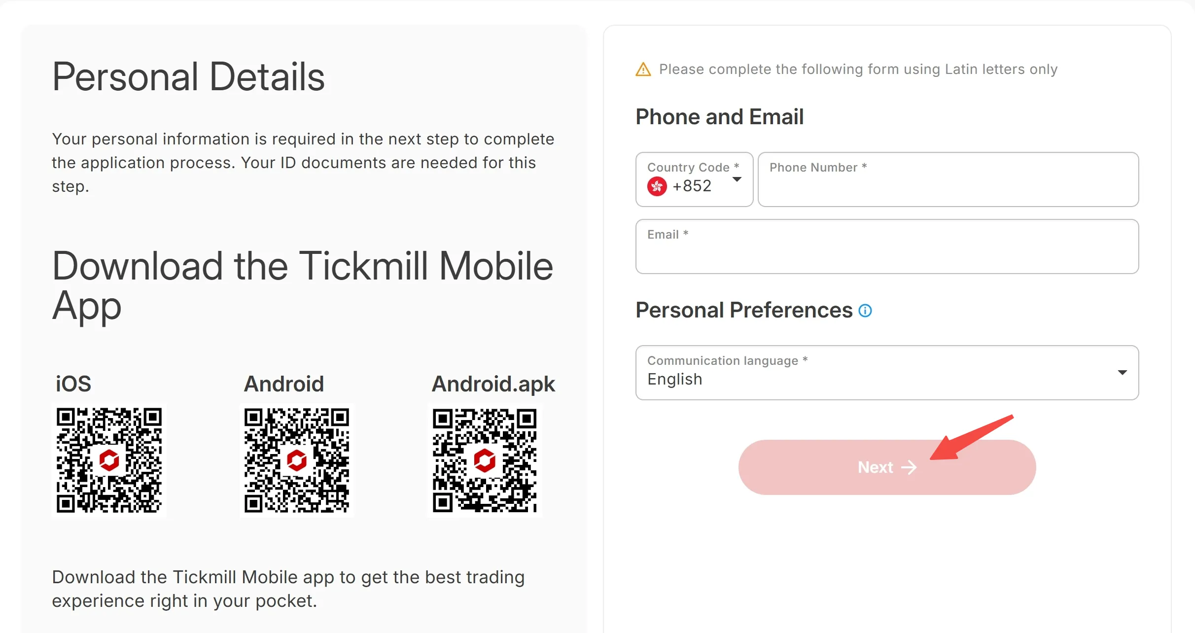Fill in personal details 3