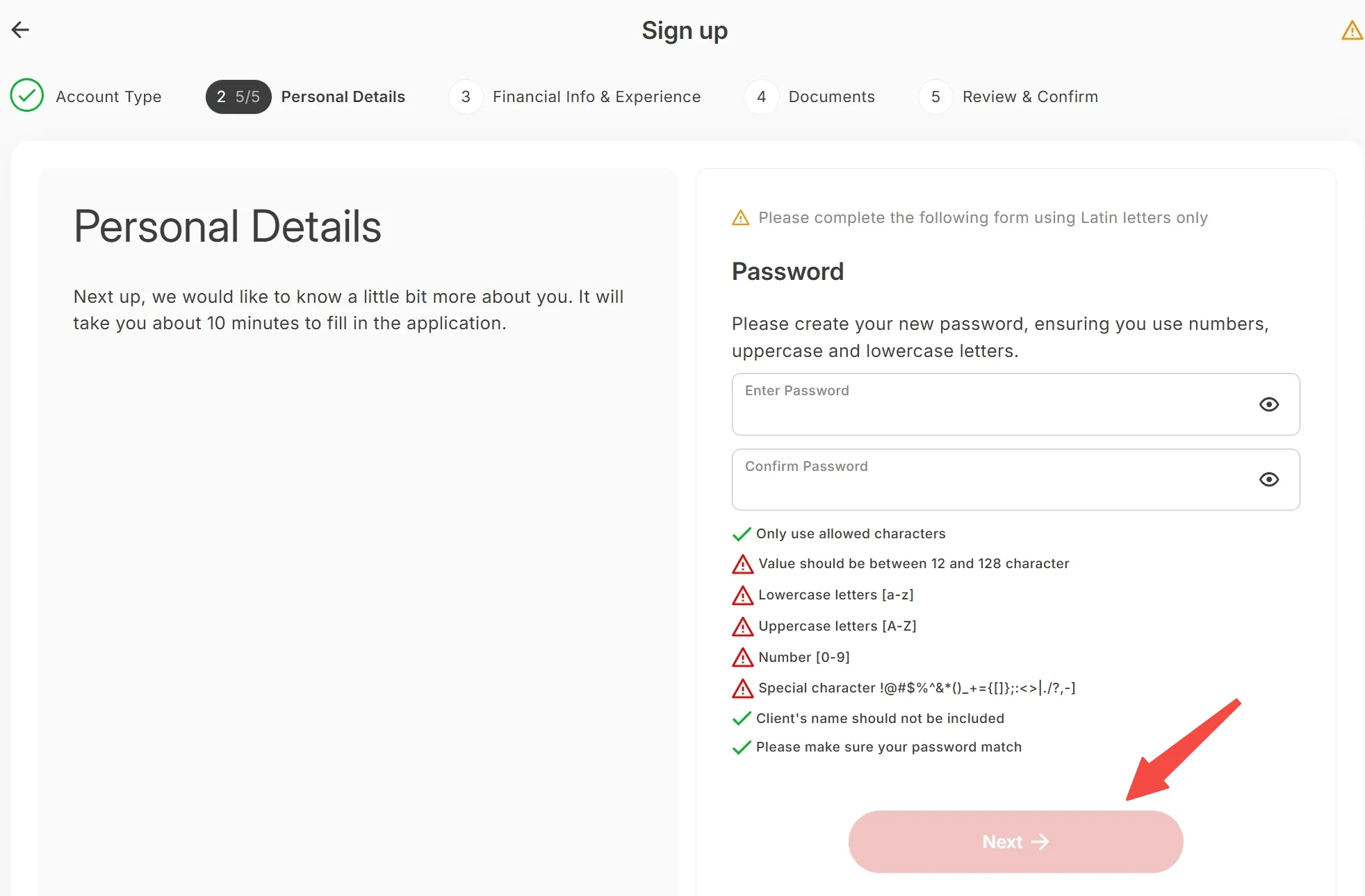 Set your password