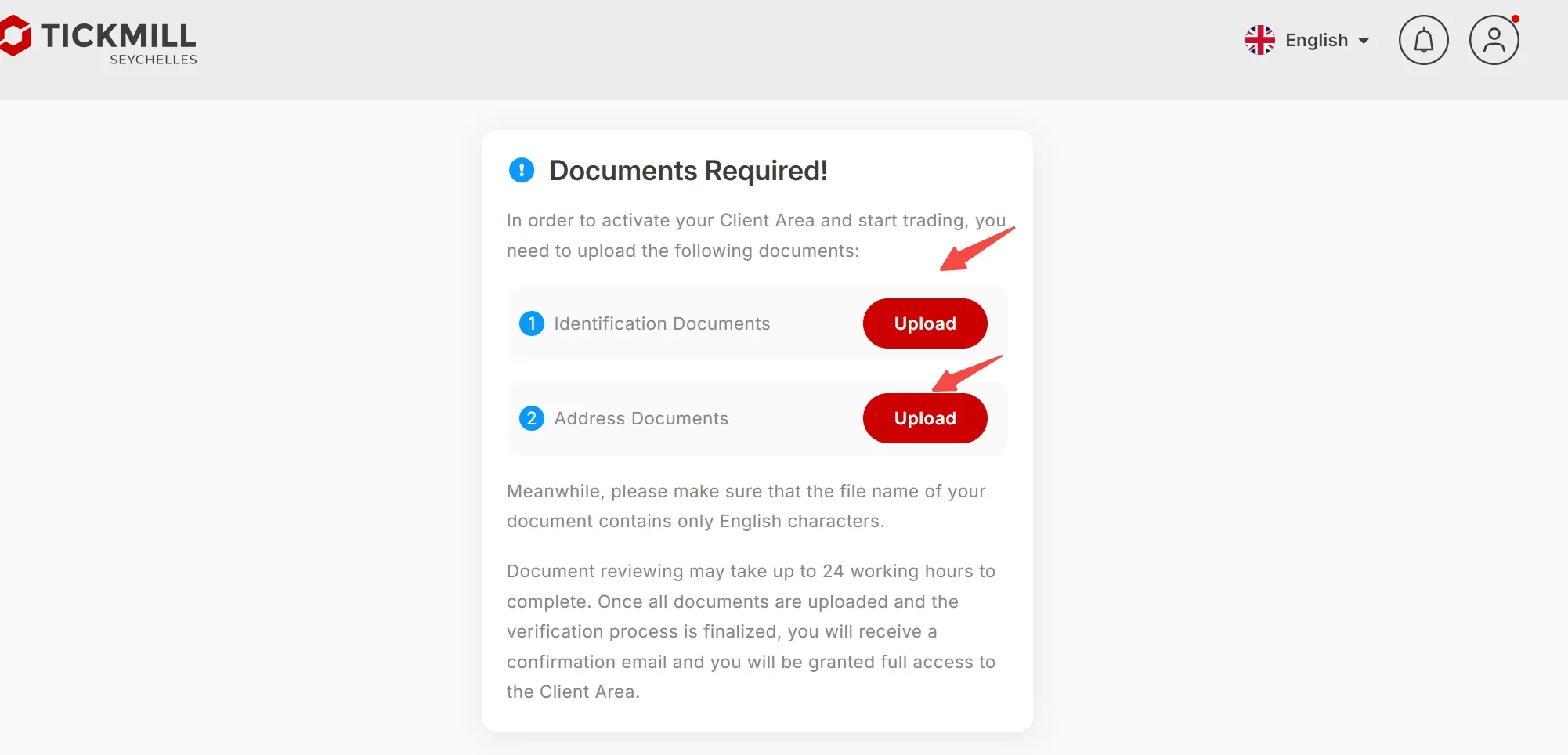 Upload documents