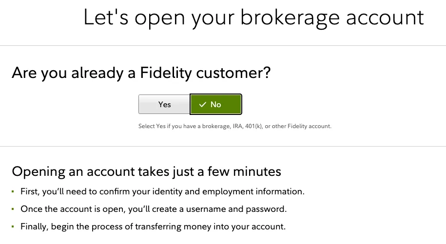 Open a Fidelity Account Step by Step