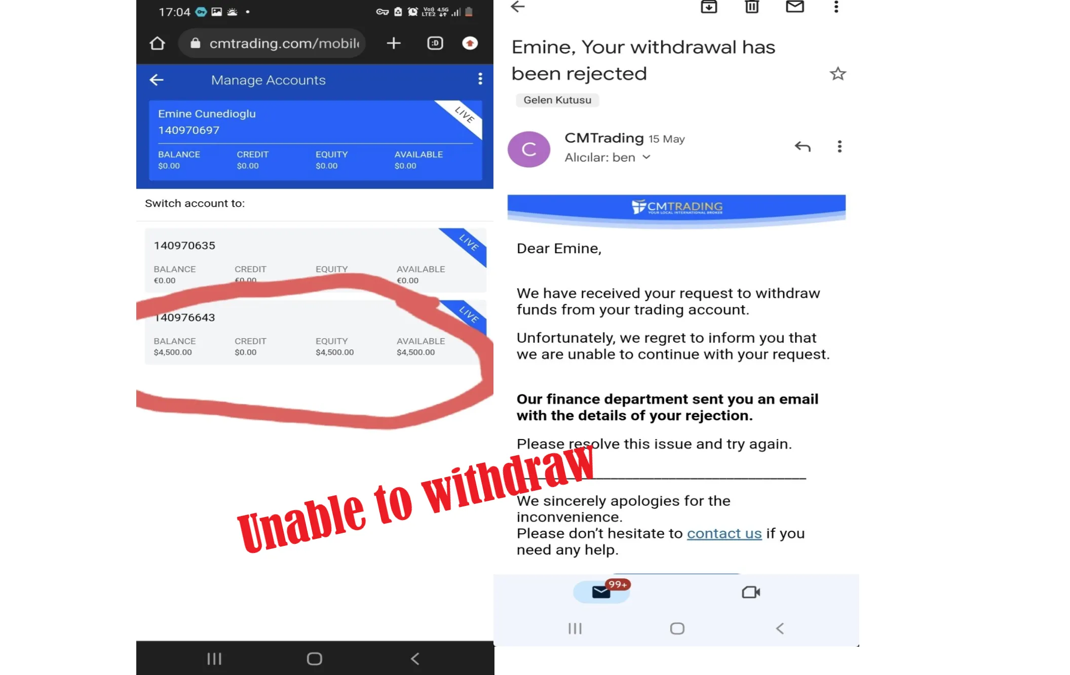 UNABLE TO WITHDRAW MY MONEY(SCAM)
