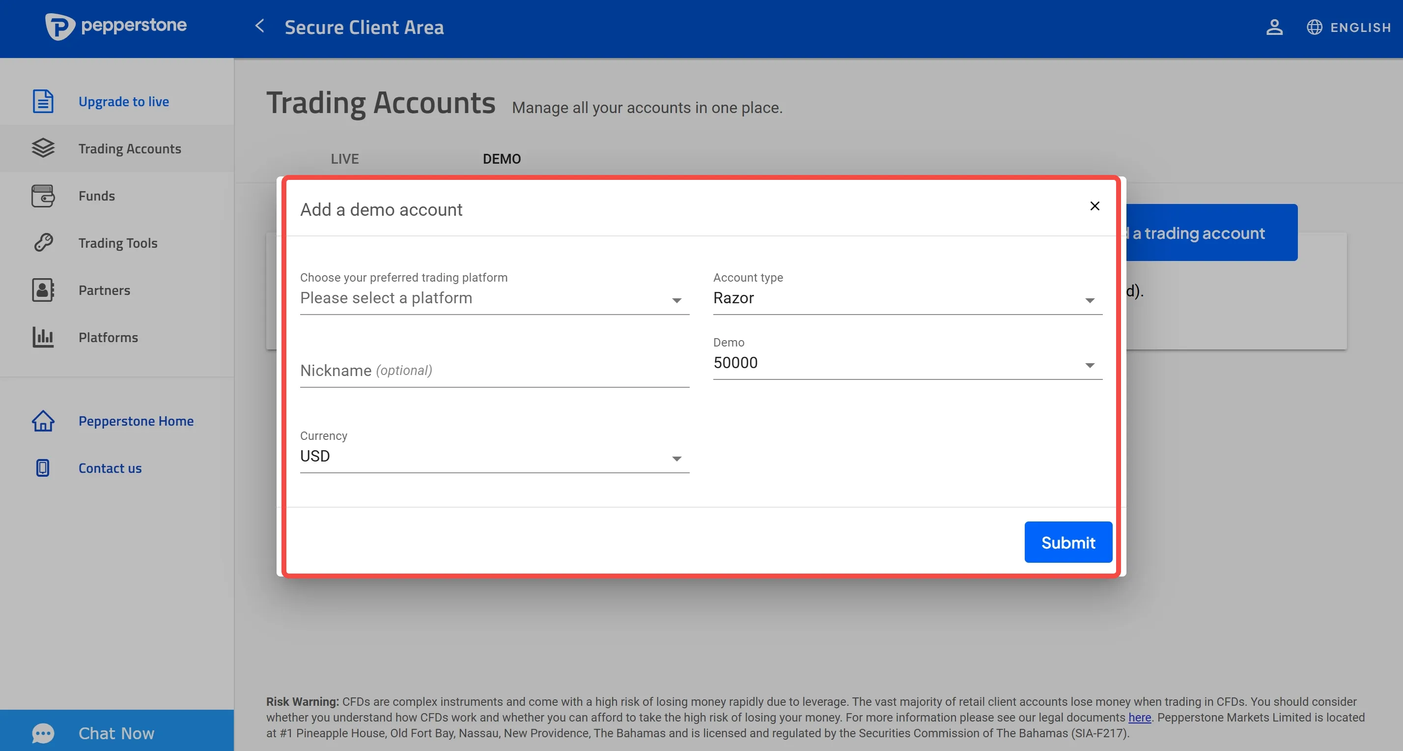 Fill in the required info