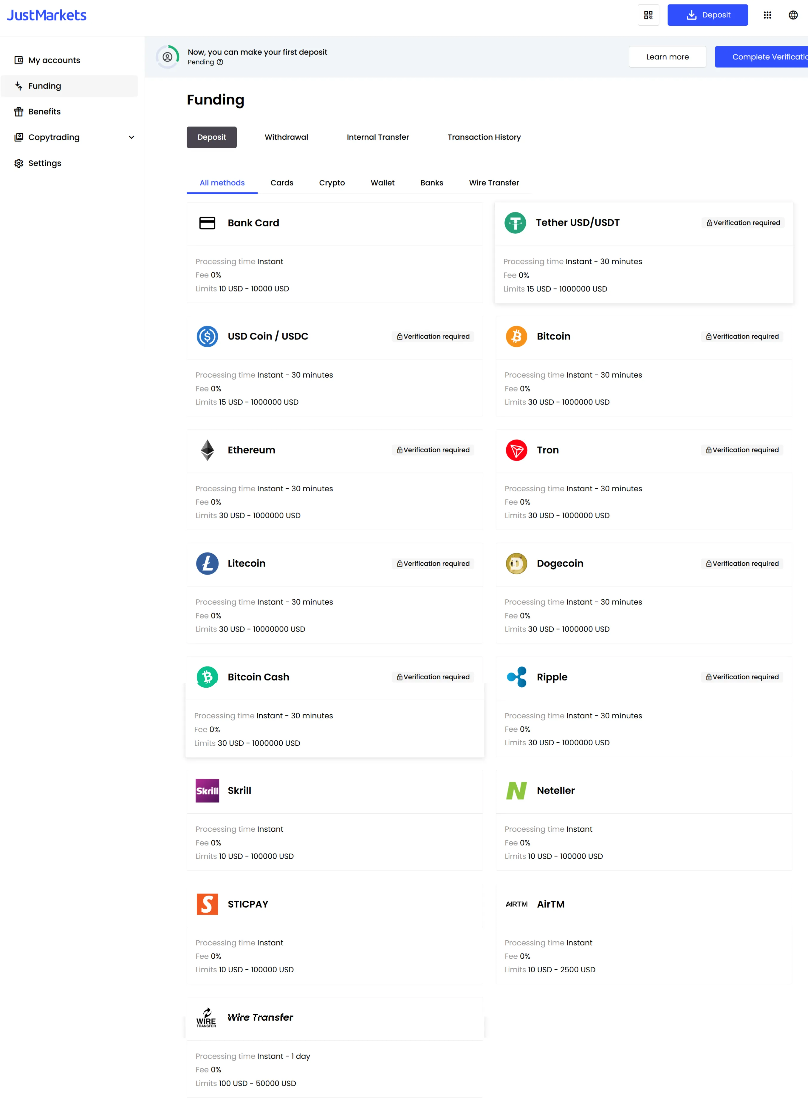 How to open an account with JustMarkets?