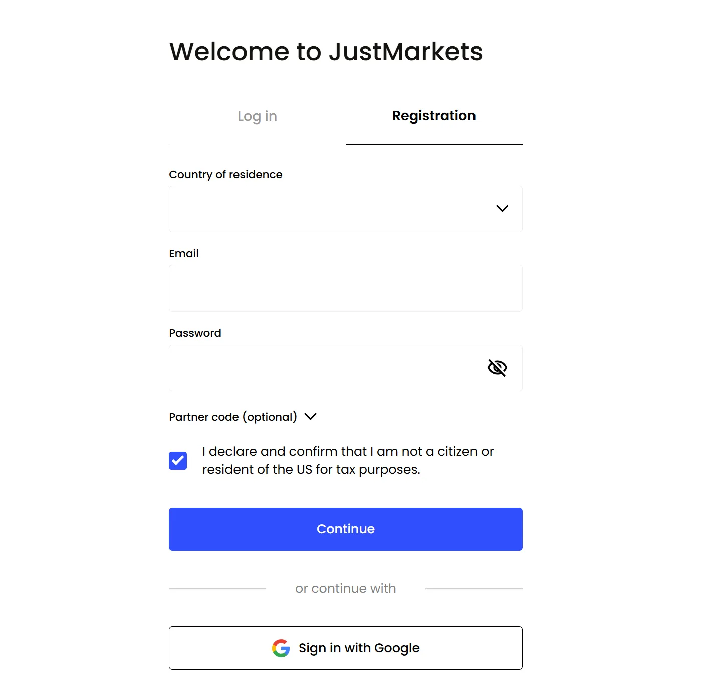 How to open a demo account with JustMarkets?