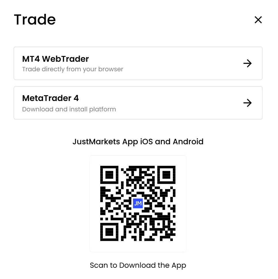 How to open a demo account with JustMarkets?