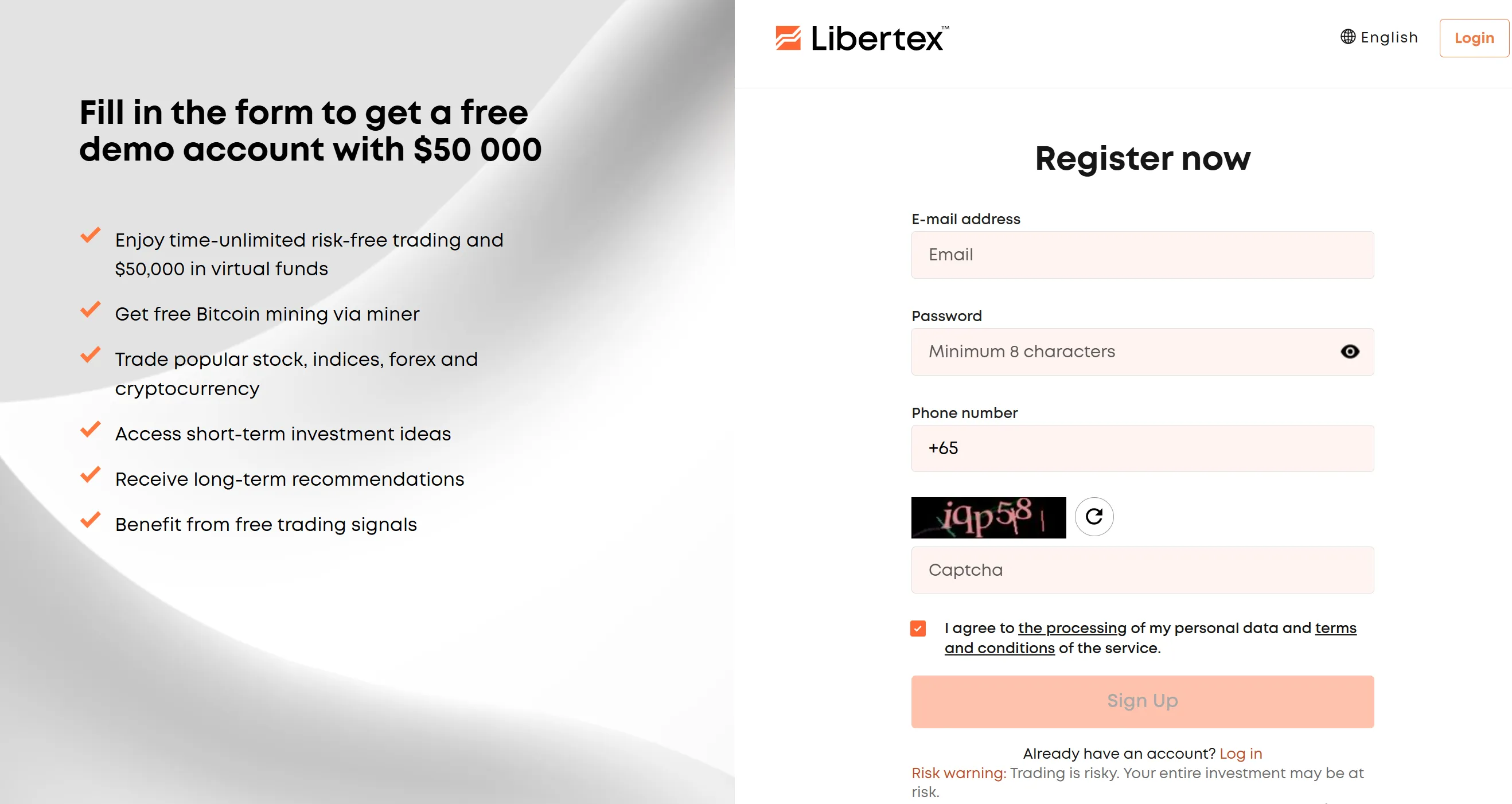 How to open a demo account with Libertex?