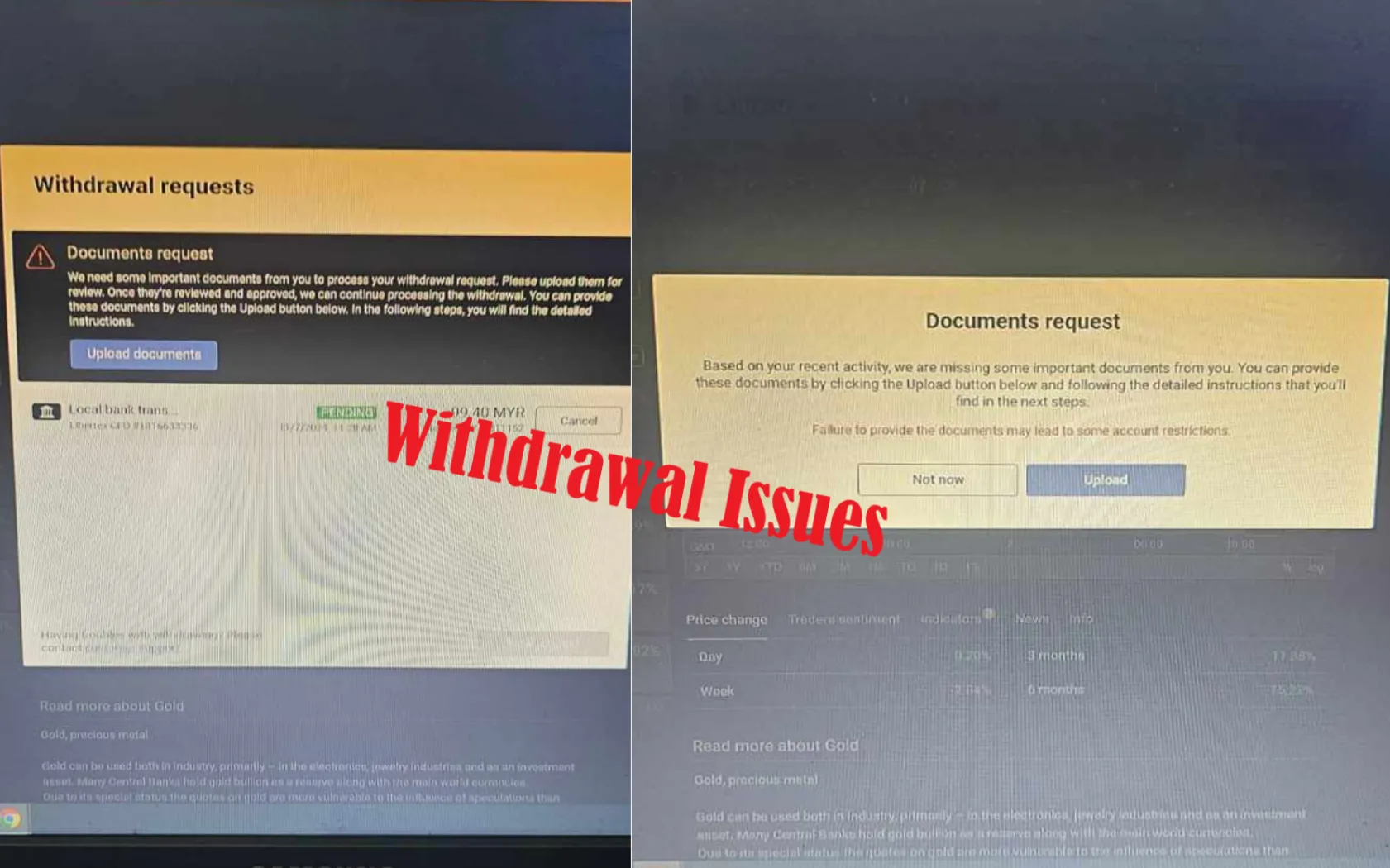 Negative reviews on Libertex withdrawals