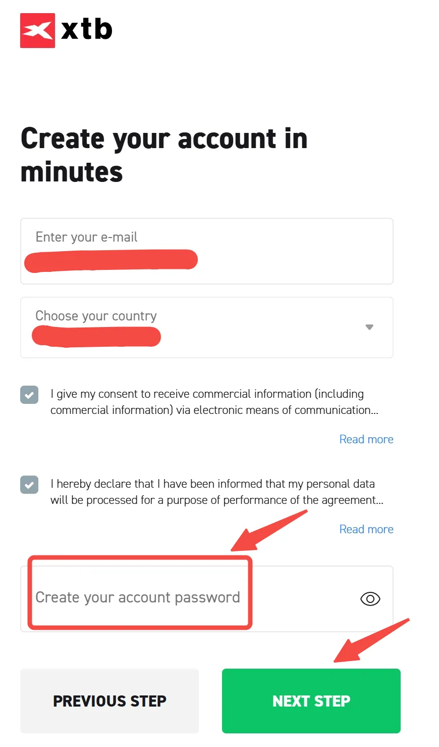 Create your account password Create your account password