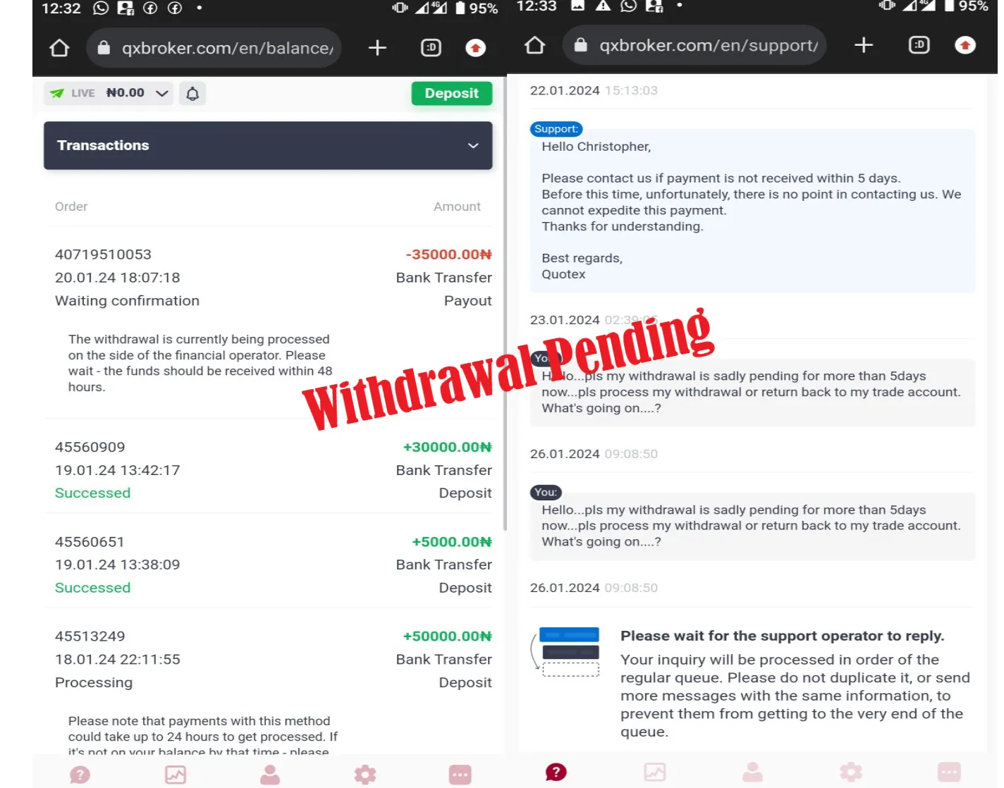 Withdrawal pending Withdrawal pending
