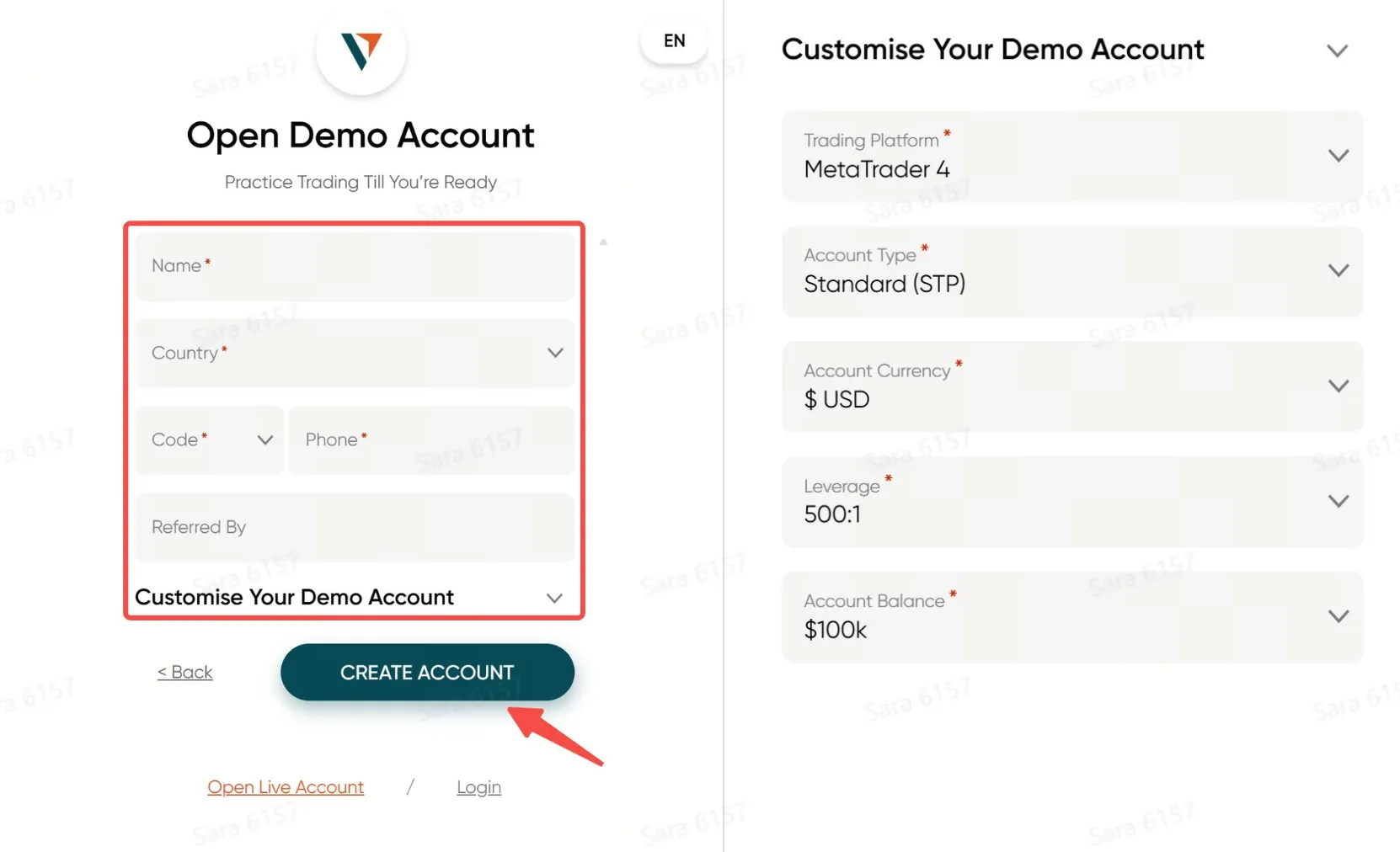 Fill in your personal information