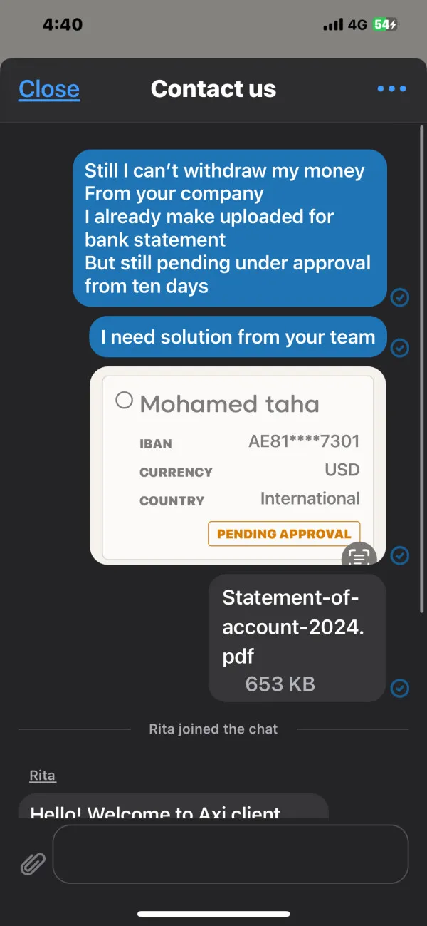 Some Negative User Reviews on Axi Withdrawal Some Negative User Reviews on Axi Withdrawal