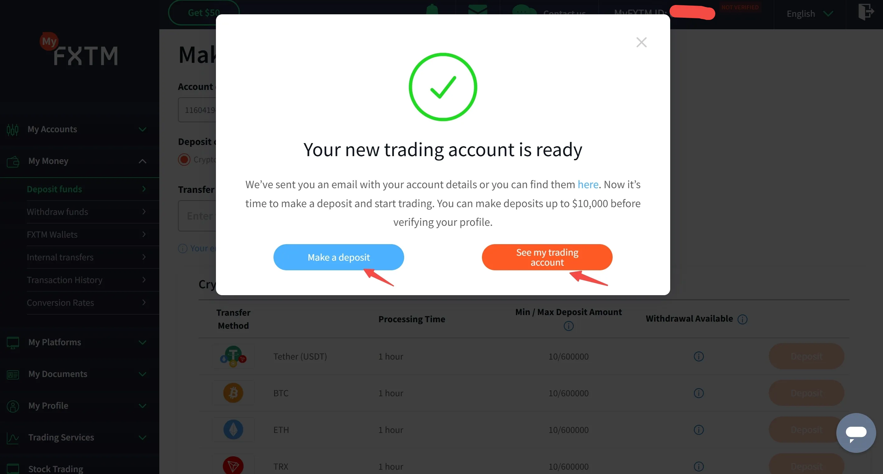Make a deposit