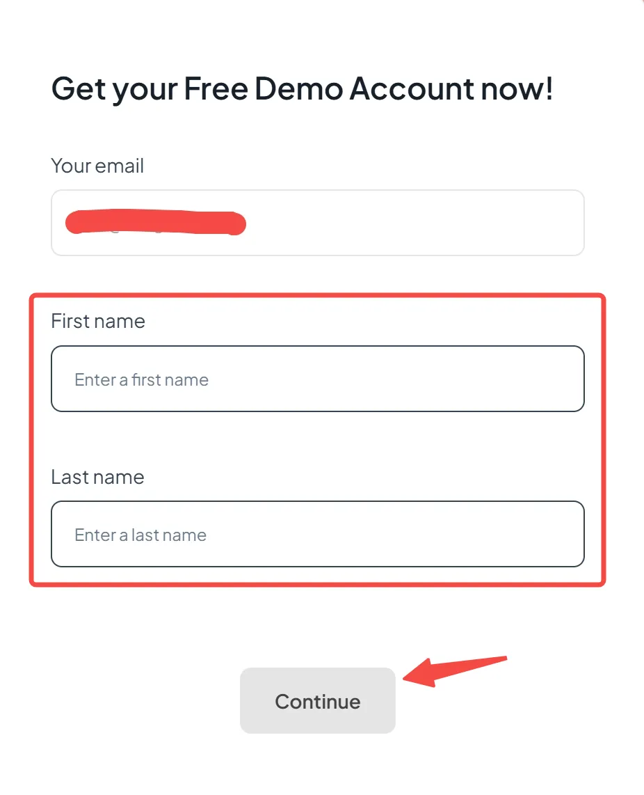 Fill in the required info 3