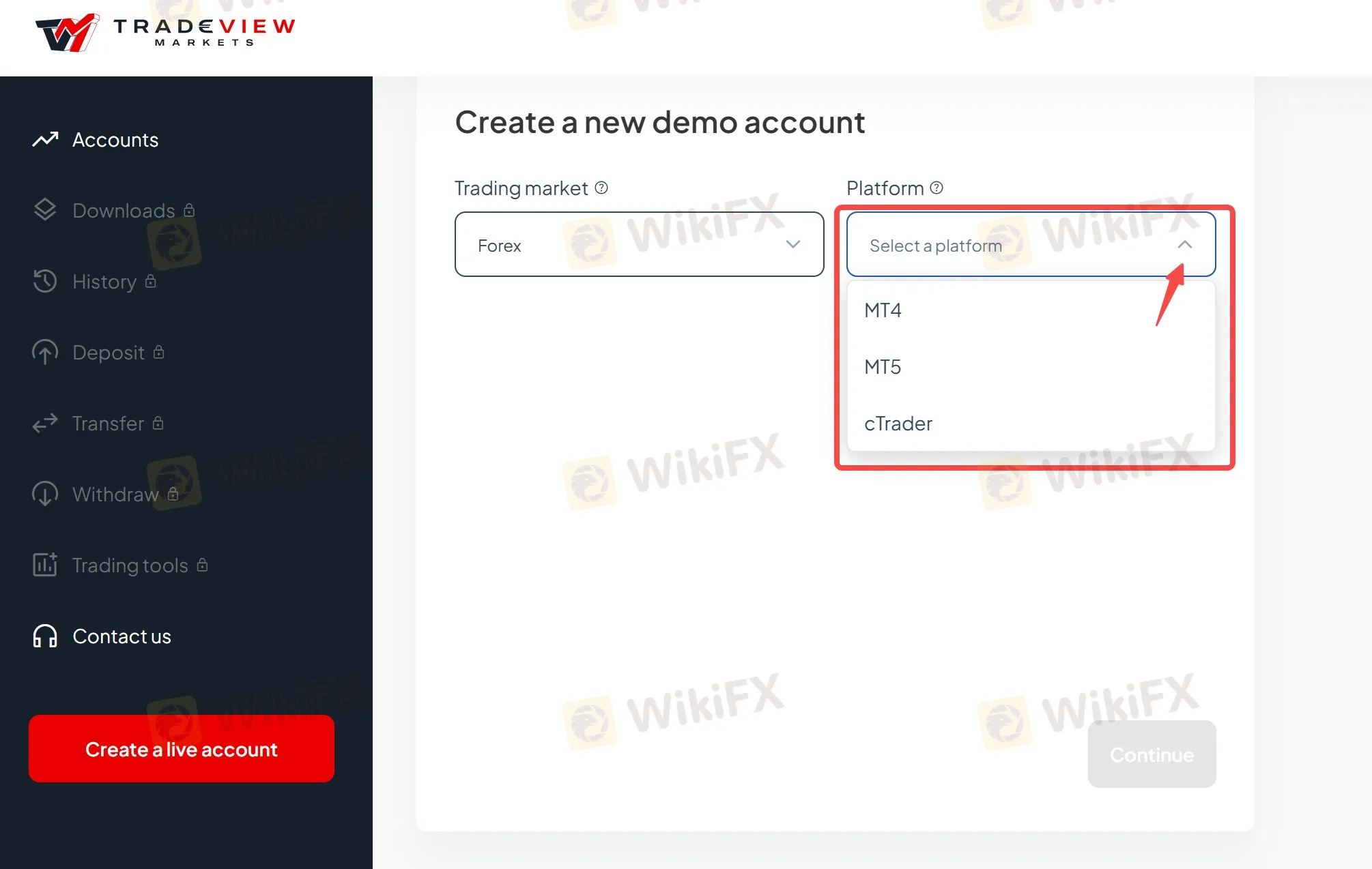 Select your trading platform