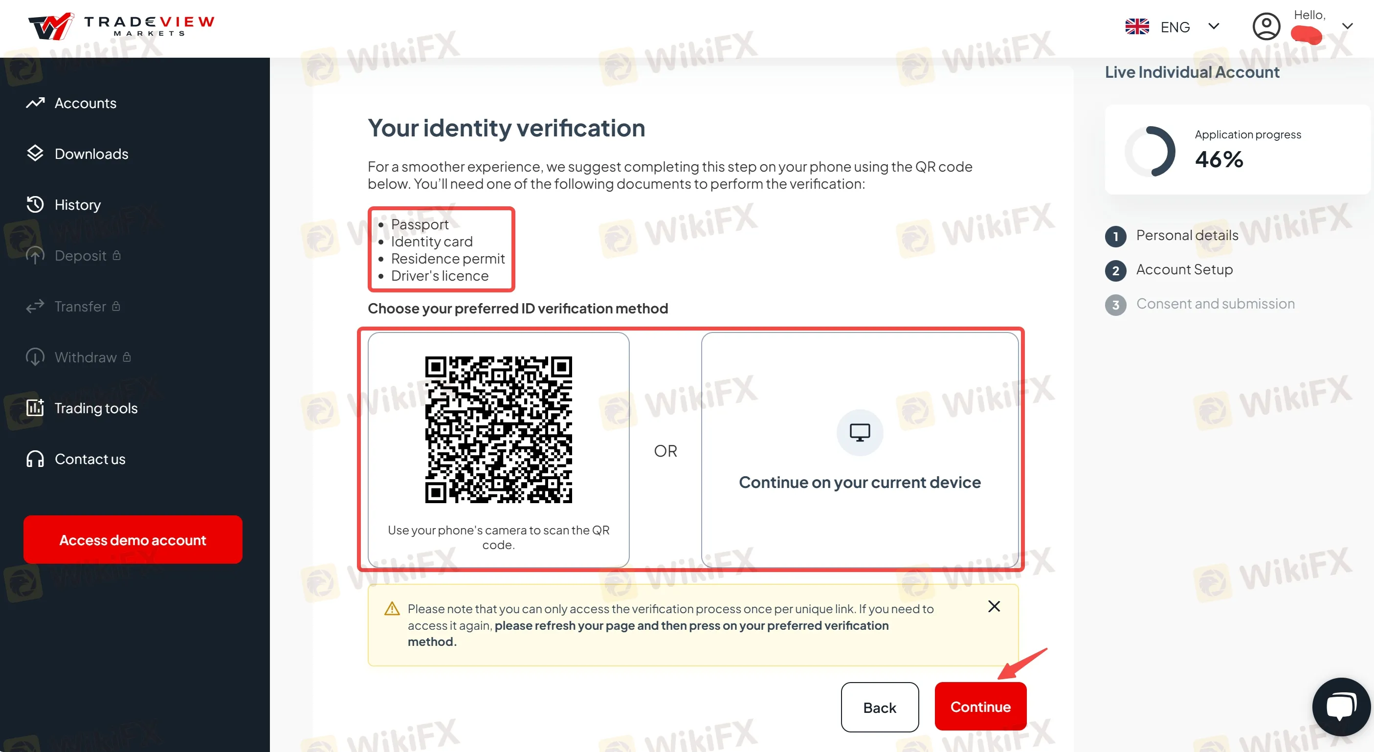 Verify your identity