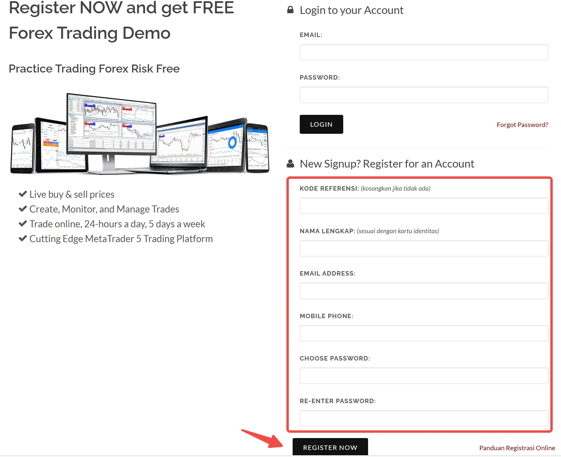 Fill in the required info Fill in the required info