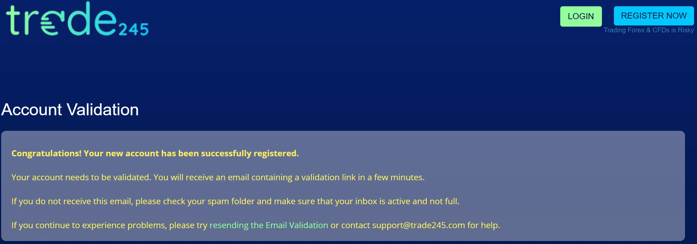Trade245 Login