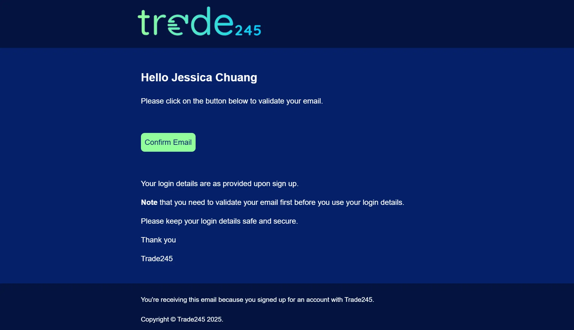 Trade245 Login