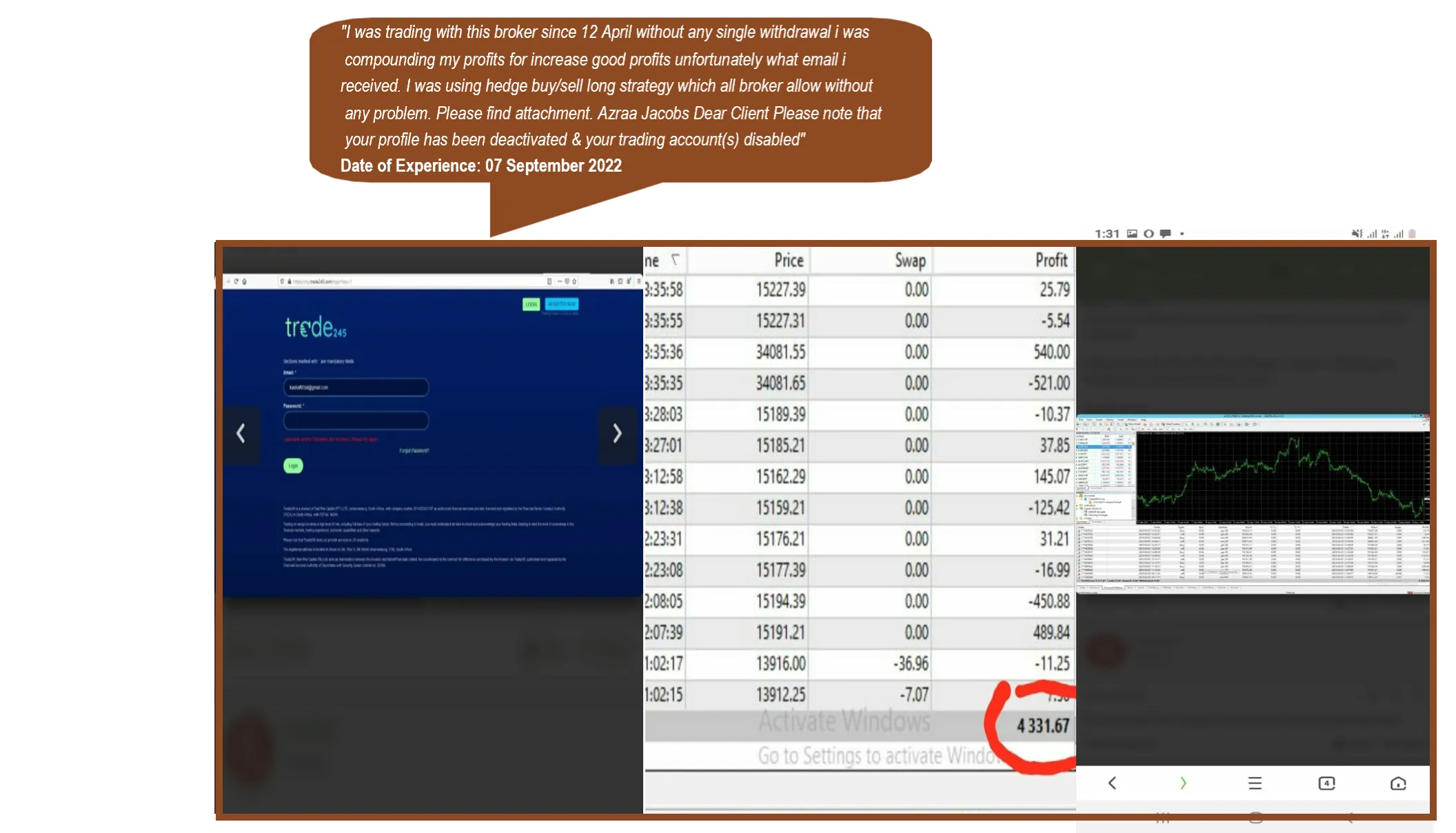 Case 2: TRADE245 IS A SCAM BROKER I LOST MY MONEY