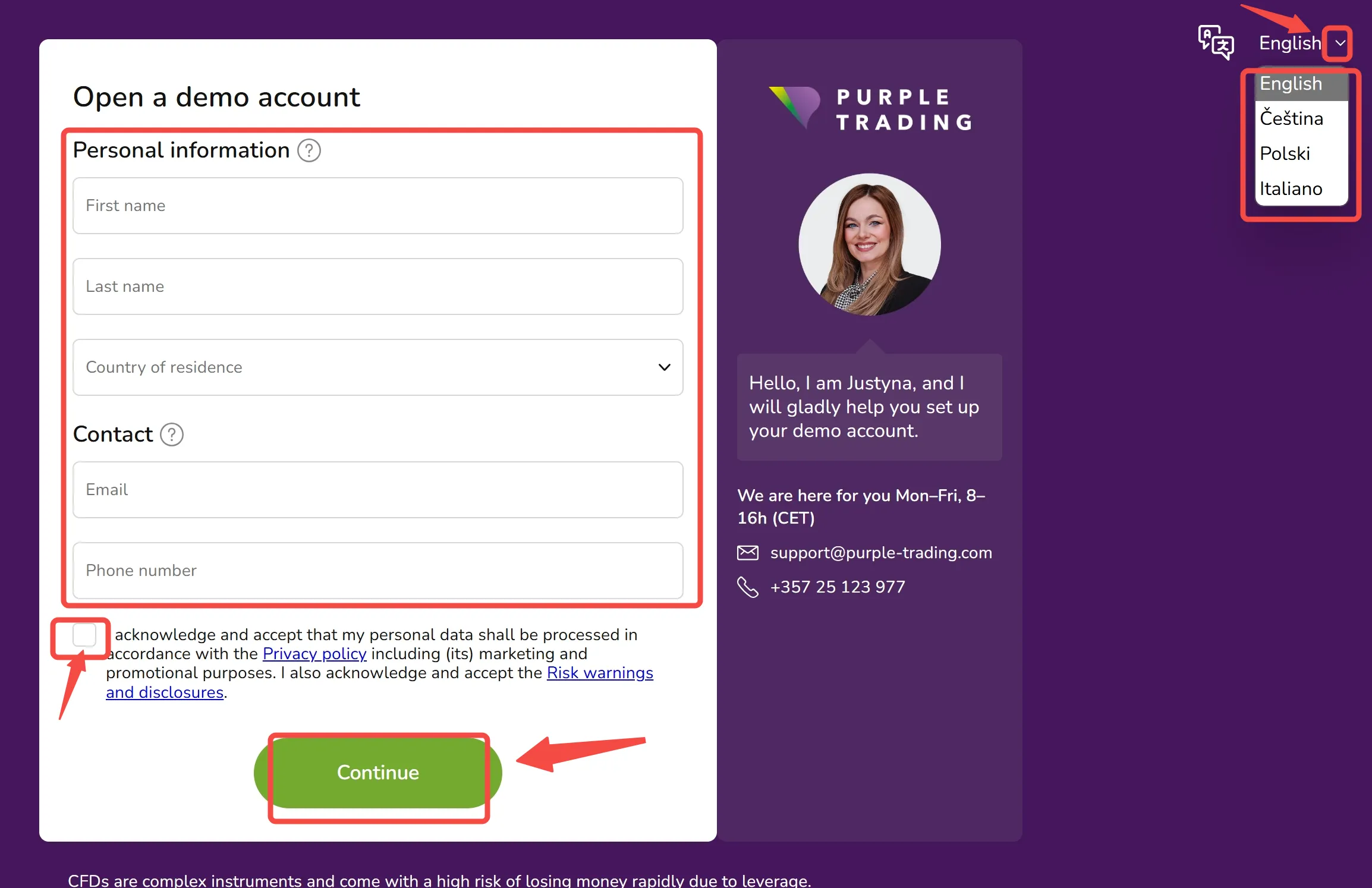 Fill in the require info 1