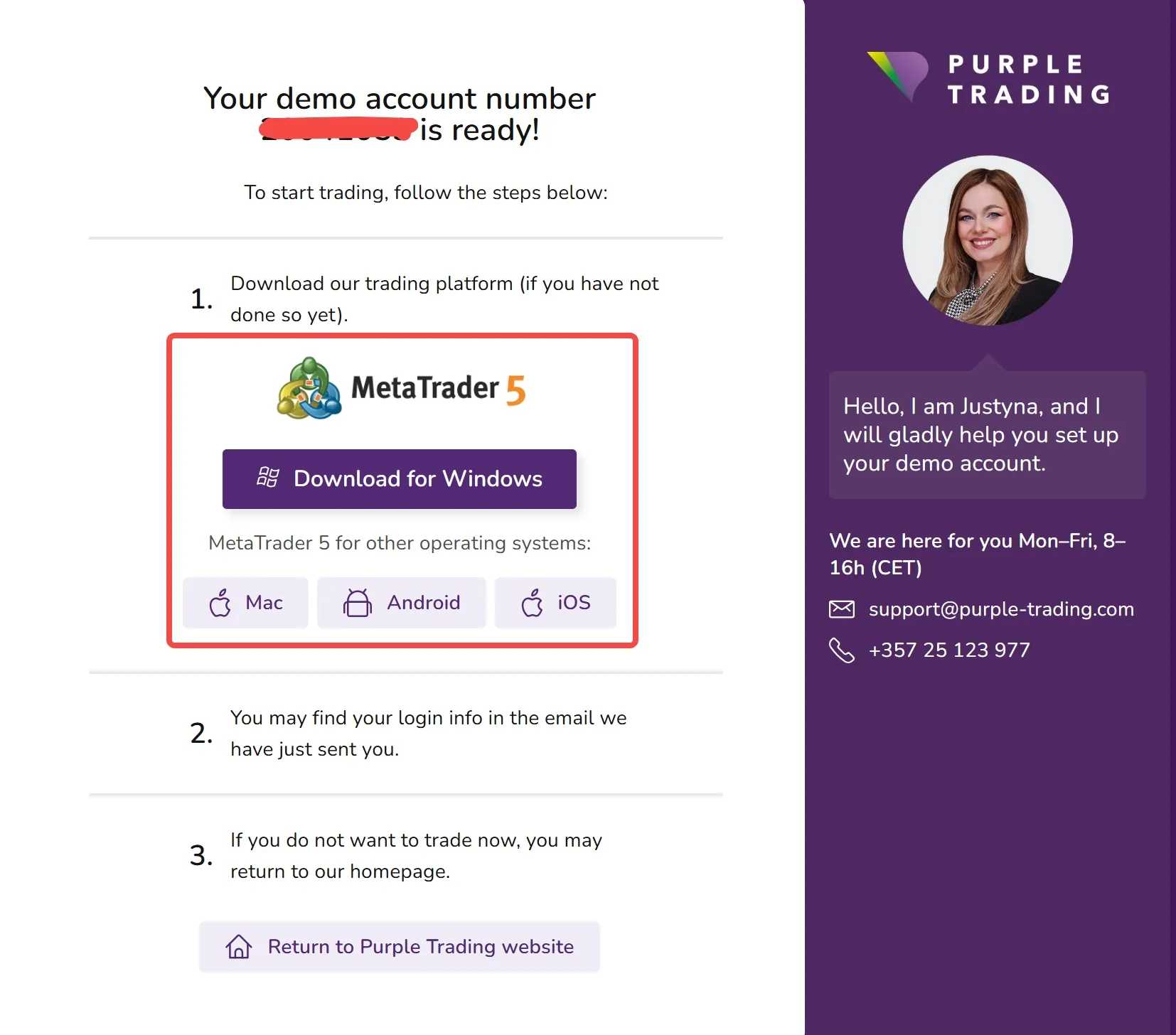 Download your trading platform