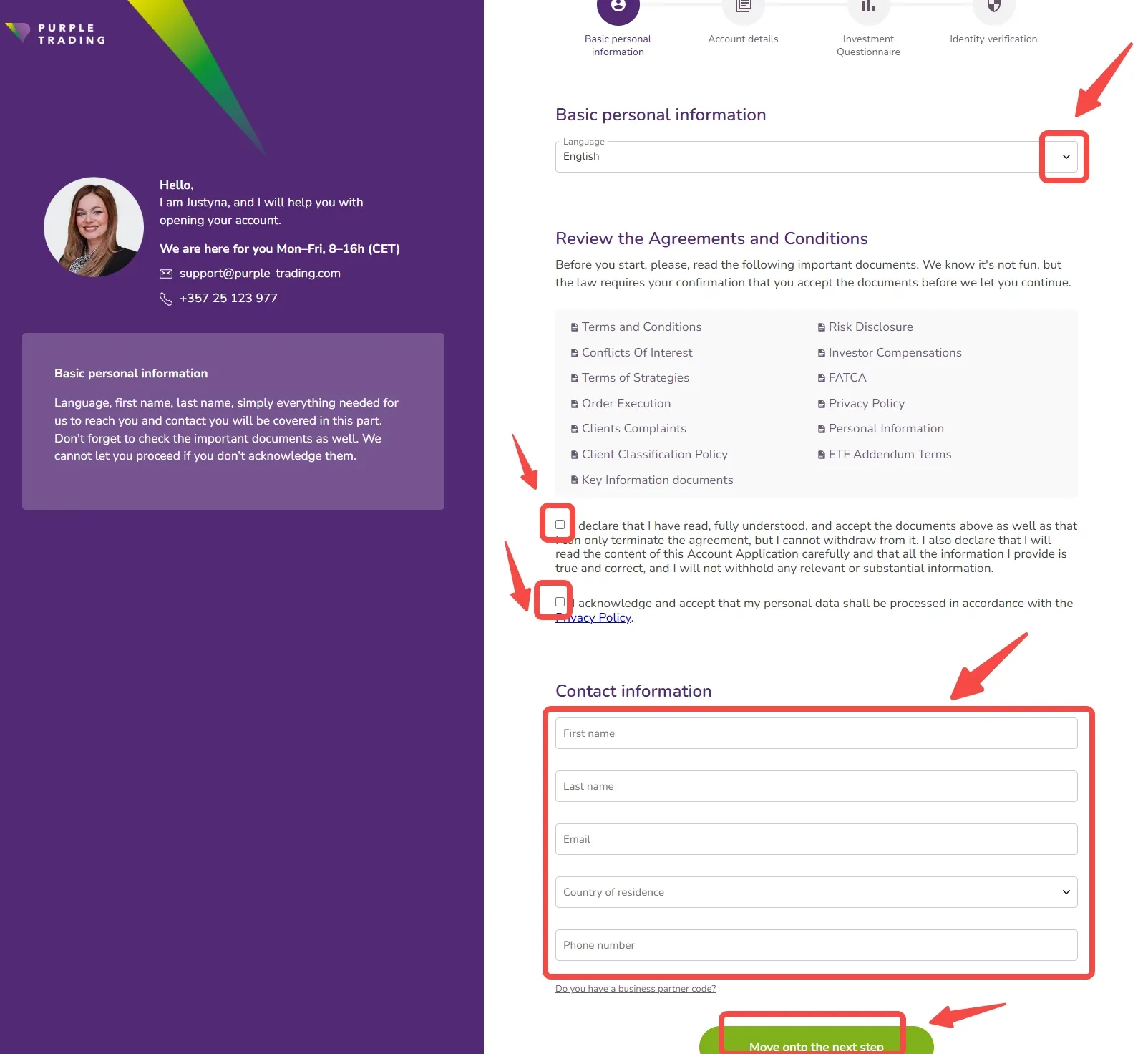 Fill in basic personal information