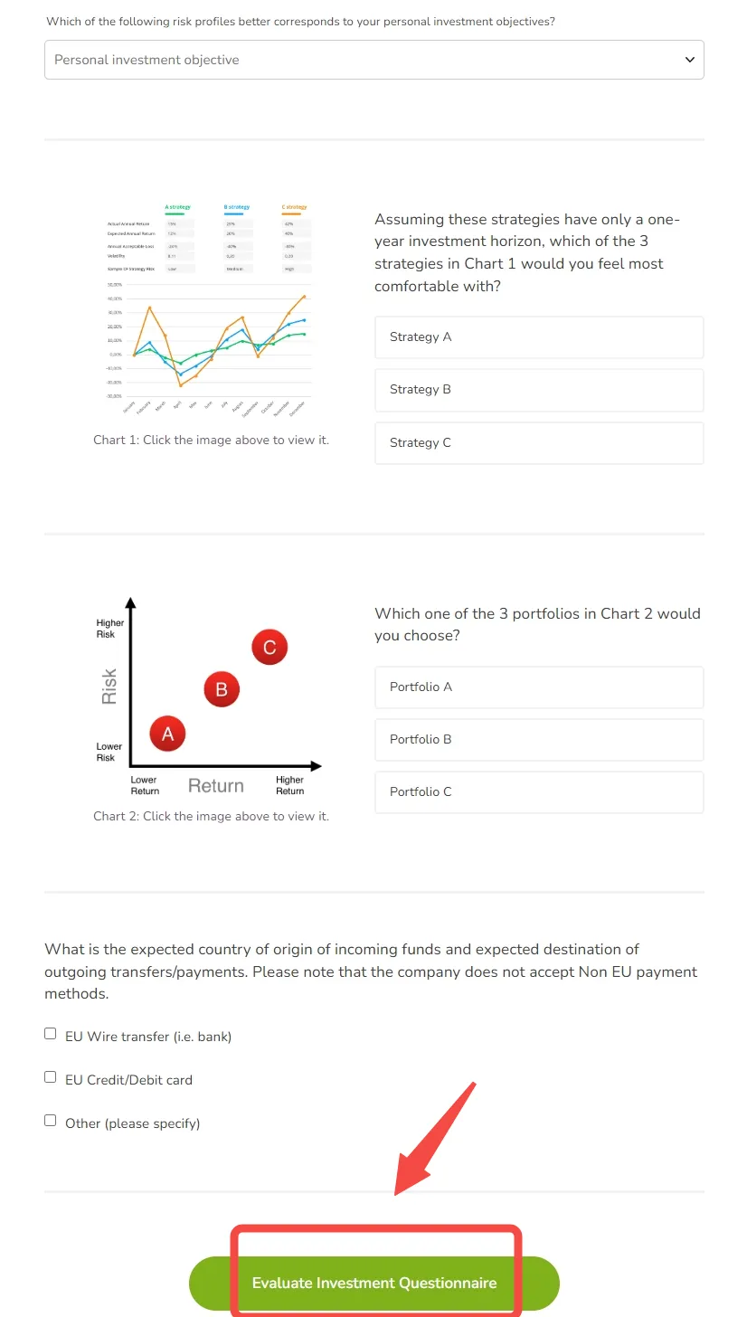 Complete the investment questionnaire 3
