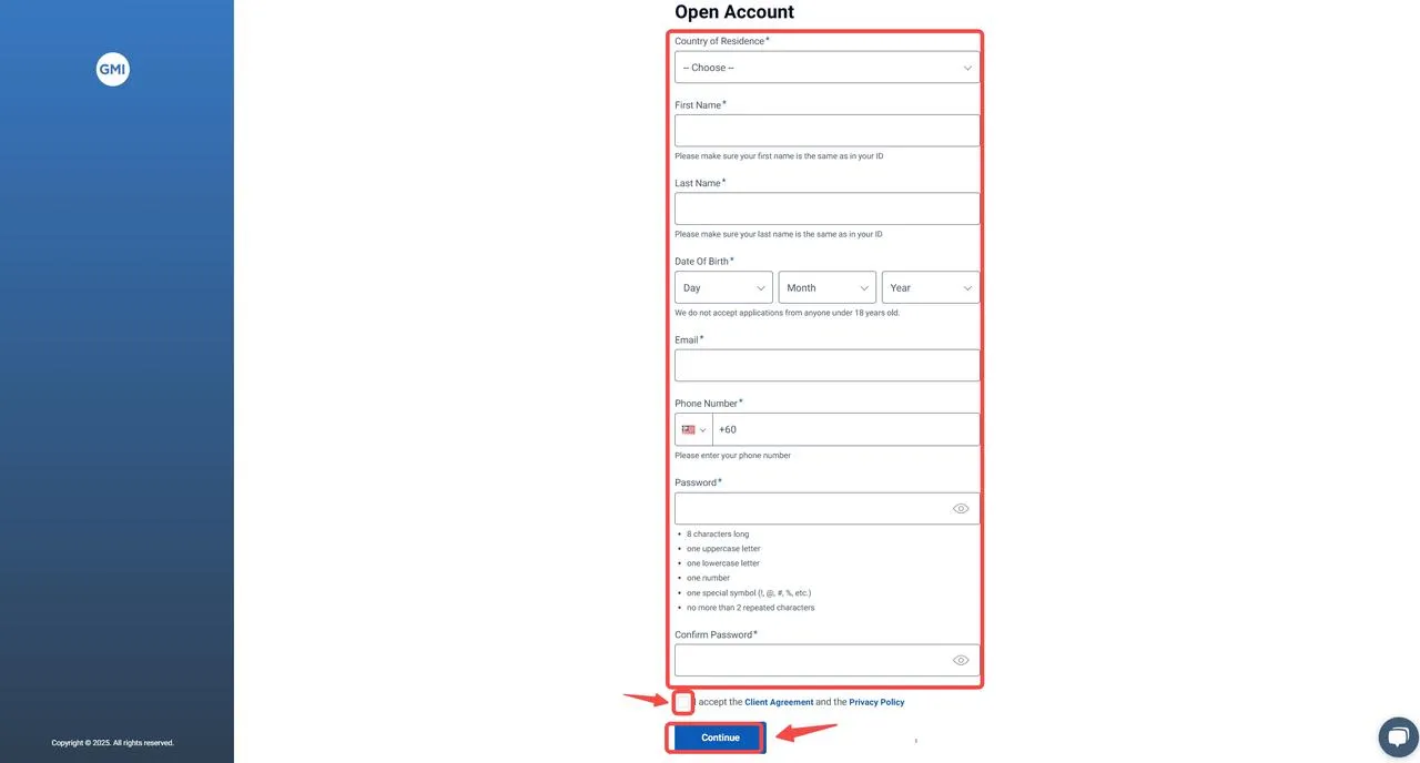 Fill in the required info Fill in the required info
